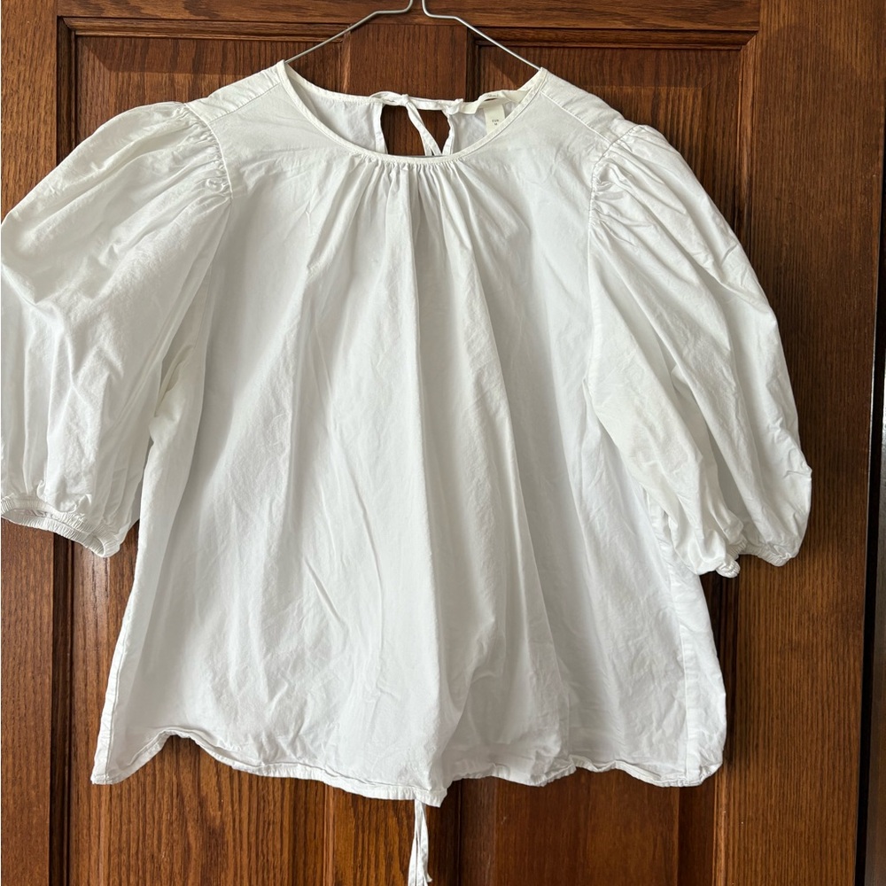 Cute H&M White Puff Sleeve Blouse